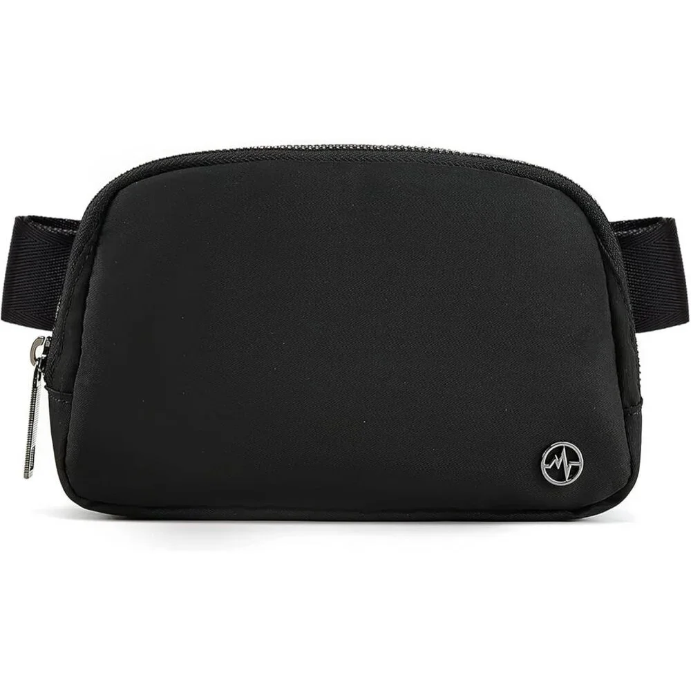 💫 Men Black Adjustable Strap Pander FannyPack Fashion Waist Belt Crossbody Bag